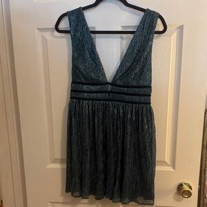 Lulu's Shimmering Teal Mini Dress